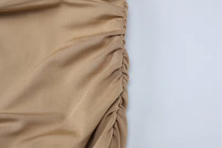 2 piece skirt set (khaki)